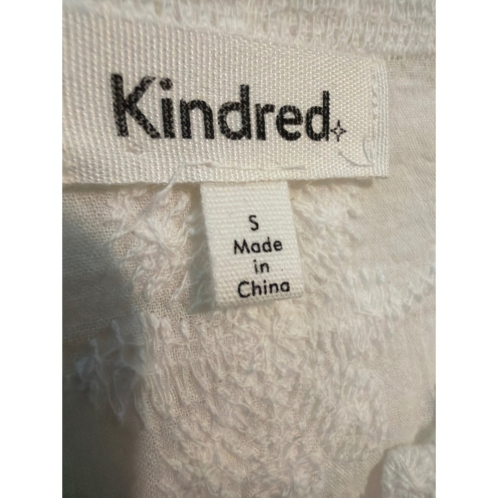 Kindred Womens White Embroidered Mesh Crochet Lace Boho Blouse Top Small - Picture 5 of 6